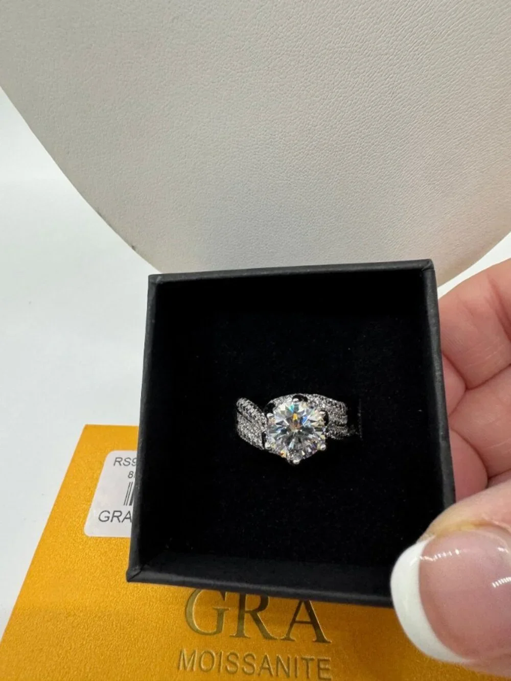GRA moissanite ring